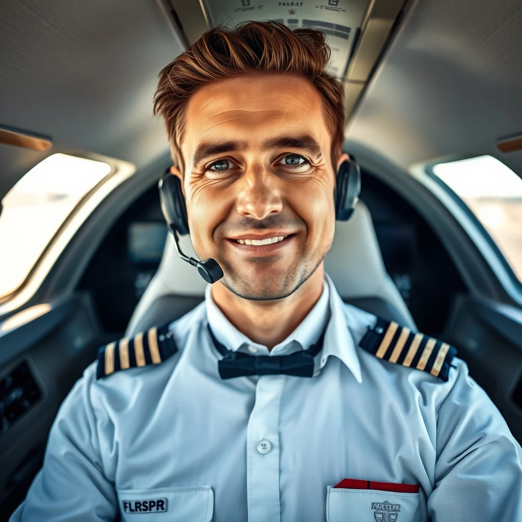 Modern bir özel jet kokpitinde uçuş hazırlığı yapan pilot, Almanya özel sektörde pilot maaşı konularını simgeliyor.