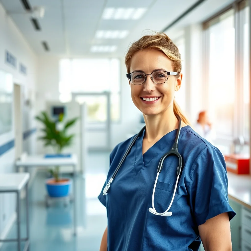 Kiel'de bir klinikte hasta bakıcı yaşlı hasta ile ilgilenirken net aylık kazancını inceliyor.